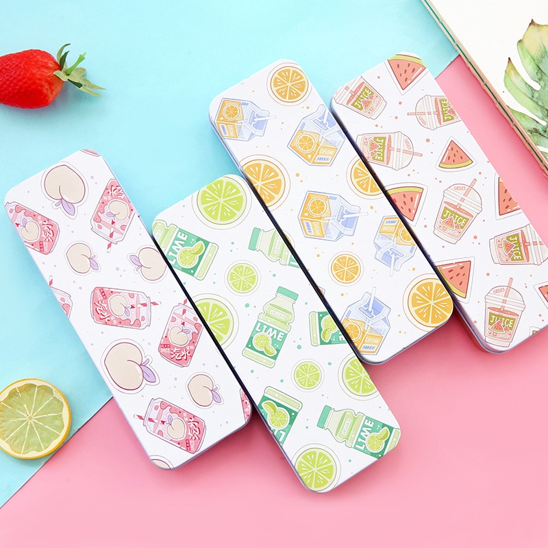 AAGU Fresh Fruit Watermelon Pencil Case Office Supplies Pencil Pouch for Girls Large Capacity Pencil Bag Metal Stationery Case