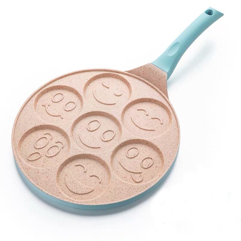 7 Cells Animal Smiley Face Pancake Maker Griddle Pan Pancake Mold Blini Pan Grill Pan Egg Frying Pot Nonstick Omelet Cooker