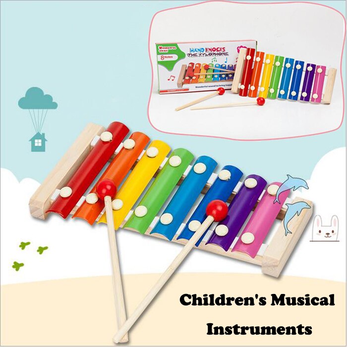 Baby musikk instrument leke tre xylofon barn barn musikalsk morsomme leker for baby jenter pedagogiske leker baby xylofon