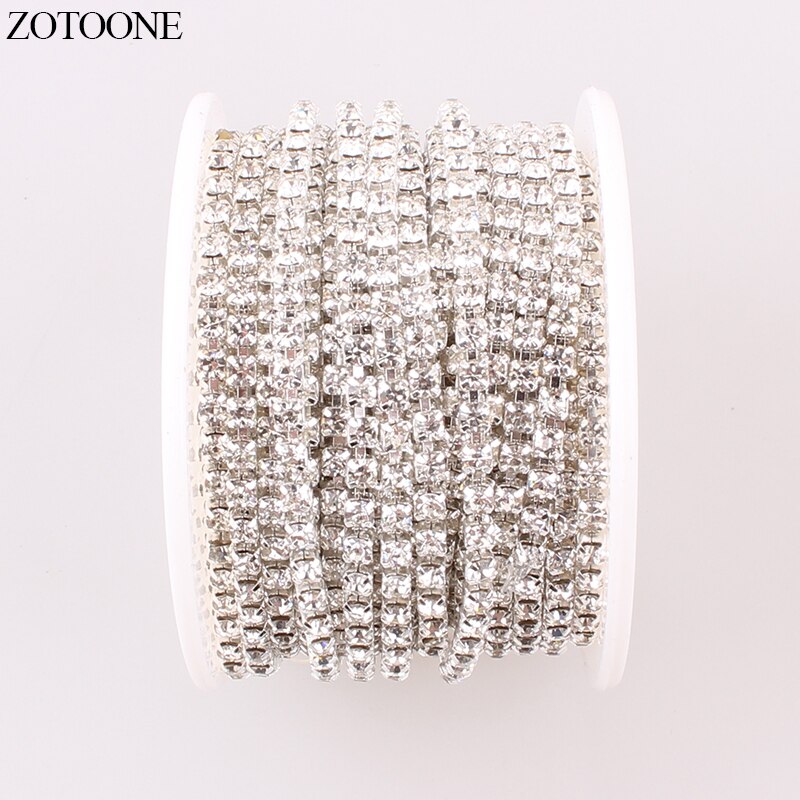 Zotoone diy gouden motief strass steentjes voor kleding strass zilveren klauwketting strass rand lijm nagels stickers naai accessoires c
