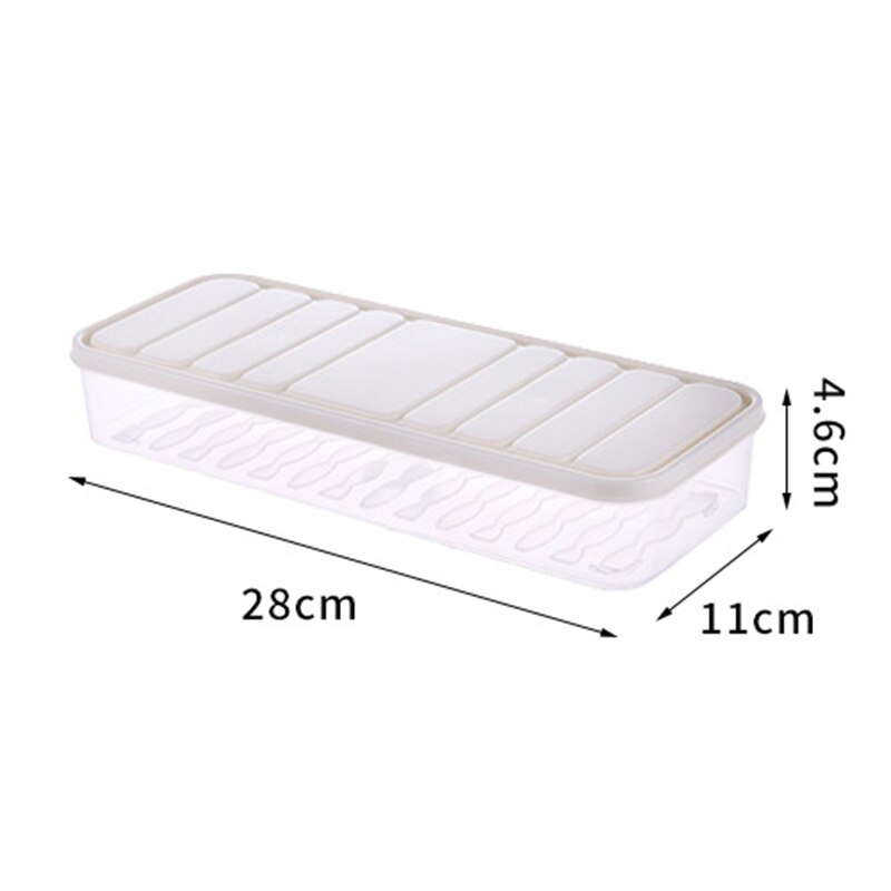 Freezer Food Storage Container Stackable Food Saver Box with Lid Square Plastic Single-layer Sealed Transparent Box: white 28x11x4.6cm