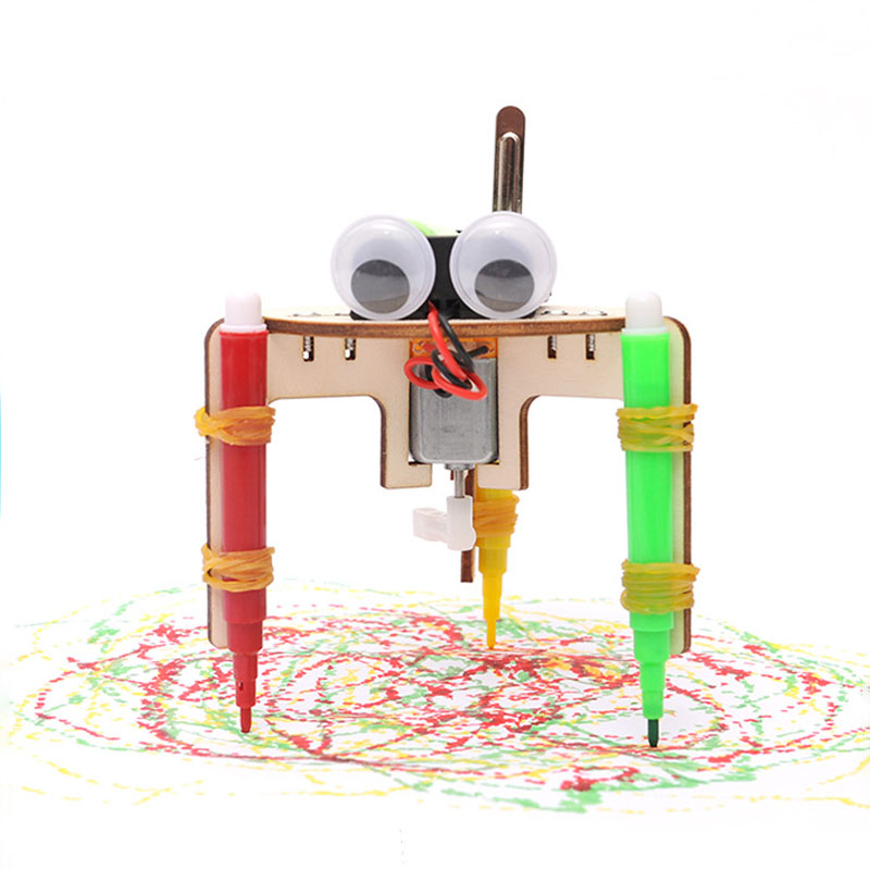 Petite technologie de production de robot graffiti bricolage, petite invention créative, dispositif expérimental scientifique, étudiant du primaire