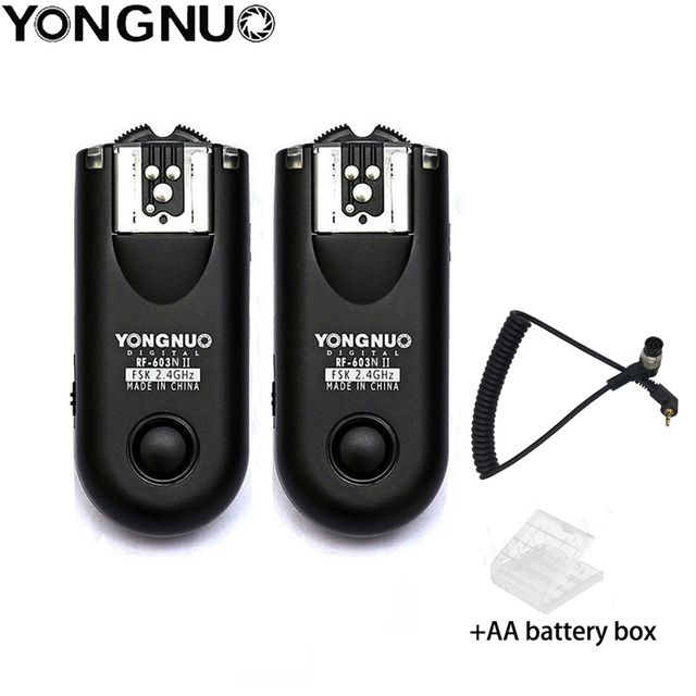 YONGNUO-disparador de Flash de Radio inalámbrico, RF-603RX/N, RF603N II RF 603, 2,4 GHz, para NIKON D90, D5100, D700, D3: RF-603 KIT N1