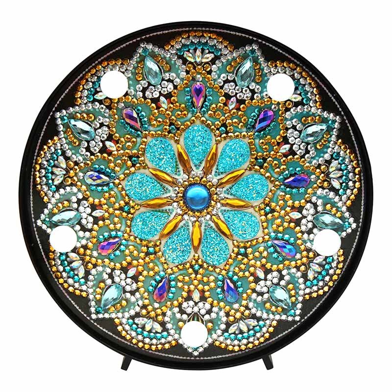Homfun diamant maleri led lampe lys mandala 5d diamant broderi landskab rhinestones diy diamant jul halloween: Zxd 060