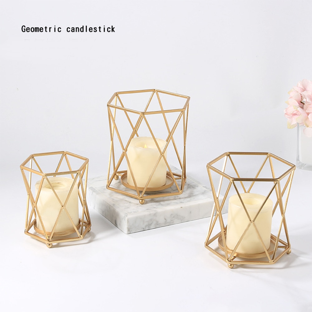 Geometrisk jern lysestage væg lysestage ornament lampet matchende fyrfadslys stål minimalistisk bryllup boligindretning