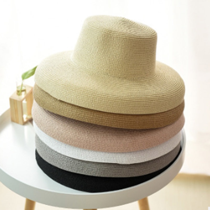 Zomer Vrouwen Schipper Strand Hoed Vrouwelijke Casual Panama Hoed Dame Klassieke Platte Strik Straw Zonnehoed Vrouwen fedora