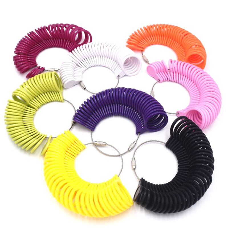 1 pierścionek zestawowy rozmiar biżuteria zestawy narzędzi pomiarowych plastikowy trzpień Stick Finger profesjonalne narzędzie kolorowe wygodne Charms , 5cm Dia.