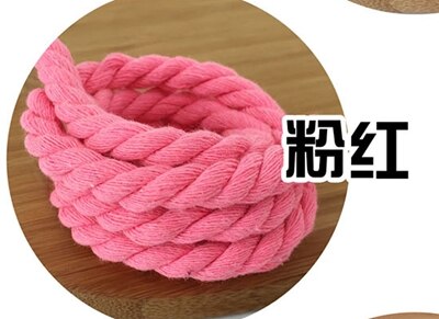 8mm drei-strang farbe baumwolle seil twist bündel seil kordelzug seil tasche dekorative seil diy zubehör: pink