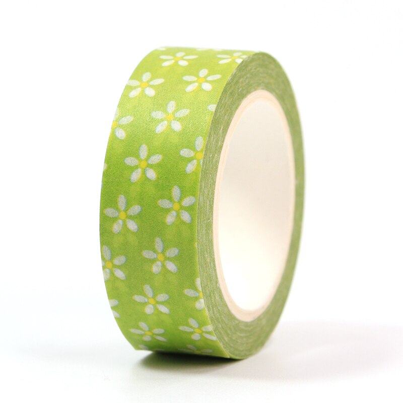1Pc 15Mm * 10M Happy Easter Dag Groene Kleine Bloemen Bloem Decoratieve Washi Tape Scrapbooking Masking tape Briefpapier