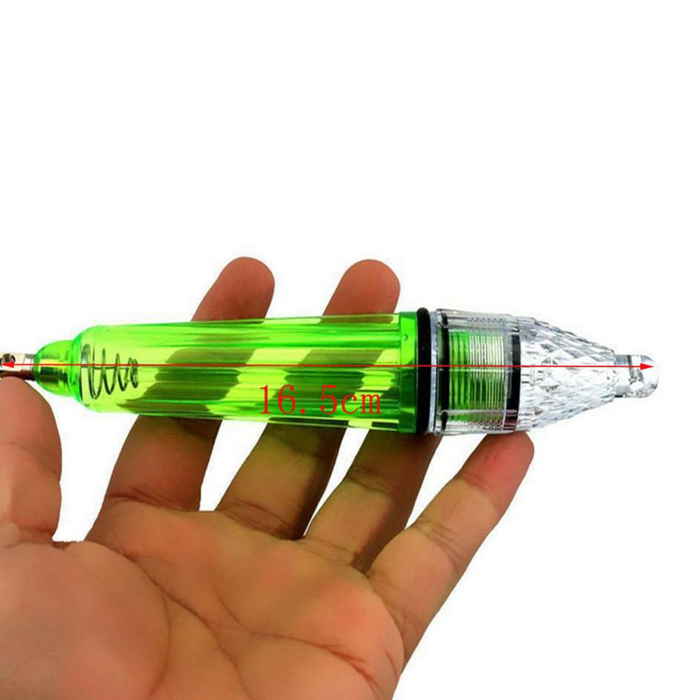 LED clignotant Mini appât leurre goutte profonde lumières sous-marines pêche calmar poisson leurre lumière vert lampe nuit poissons lumières: 16.5cm