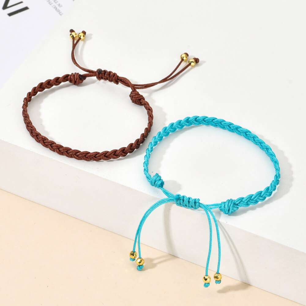 ZMZY Neue Einfache handgefertigt Seil Boho Gewinde Glück Seil Armbinde &Ampere; Armreifen Für Frauen Männer Freundschaft gewebte Regenbogen Armbinde