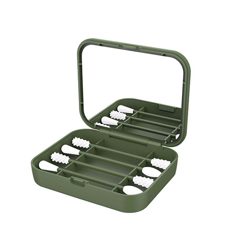 4PCS Cosmetic Silicone Cotton Swab Stick Reusable Cotton Swab Double-headed Protable Recyclable Cleaning Super Soft Ear Swabs: 3 Cotton Swabs