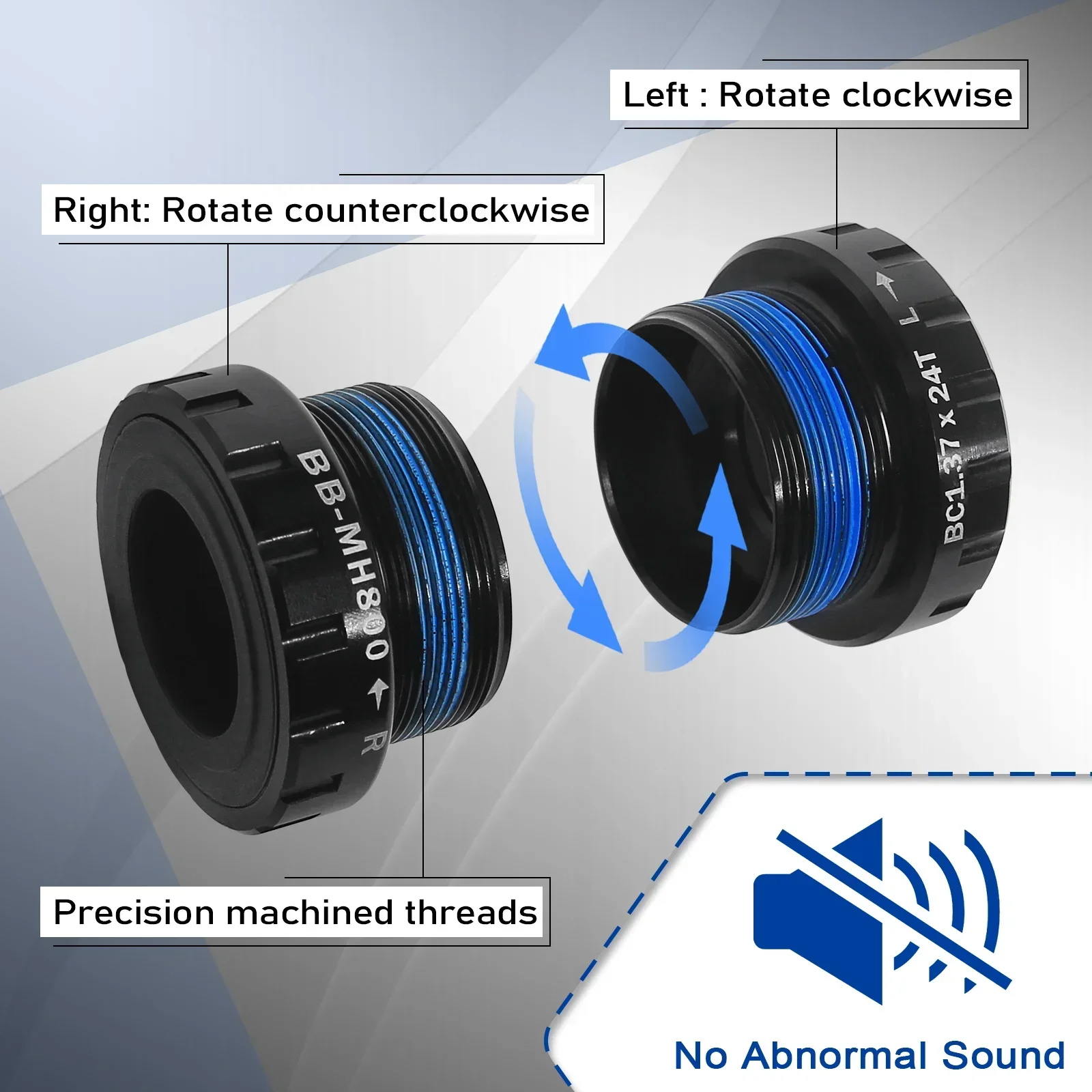 BUCKLOS Bicycle Bottom Bracket BB68/73 Sealed Bearing BB 24mm Ceramic Bearing Bike Bottom Bracket for MTB Road Bike Crank BB