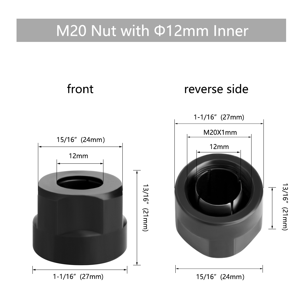 LAVIE Carving Machine Collet Trimming Machine Woodworking Accessories Adapter ER Clamp Nut -C NUT COLLET
