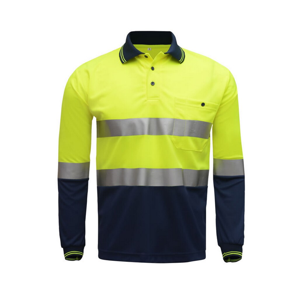 Sfvest säkerhetströja med hög synlig ficka t-shirt silver reflexband för män fukttransporterande säkerhetsskjorta
