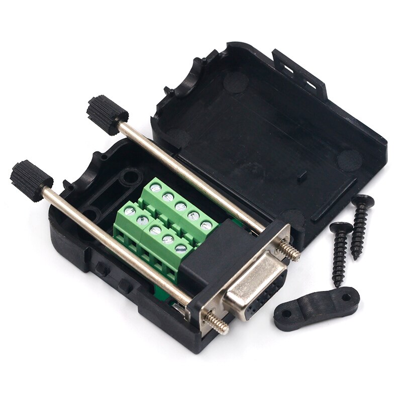 DB9 serial COM transfer-free solder terminals RS232 female connector with back side screw DIY: female