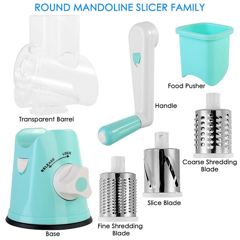 3 In1 Multifunctional Vegetable Cutter Round Mandoline Grater for Vegetables Vegetable Spiralizer Potato Slicer Kitchen Gadgets