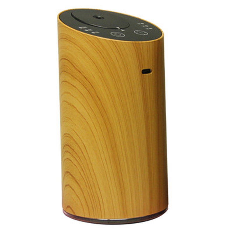 Houtnerf Waterloze Aroma Essentiële Olie Lucht Diffuser Auto Usb Aromatherapie Vernevelaar Oplaadbare Mist Maker: Light brown