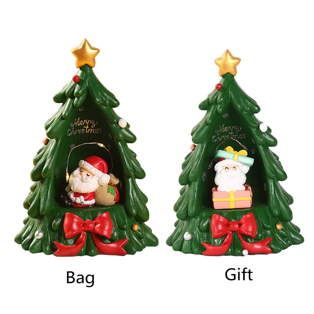 Christmas Santa Tafel Boom Ster Lichten Lamp Grote Tafelblad Kantoor Xmas Decoratie Pvc Wit Hout Thuis Ornamenten