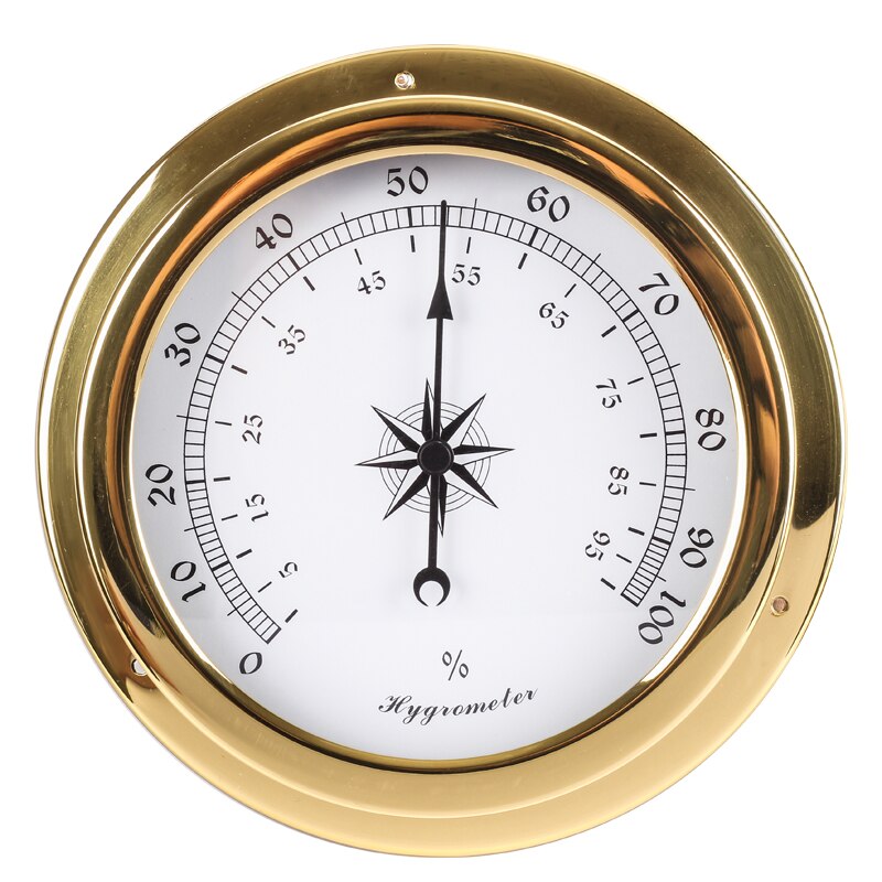 1 stk messing kasse vejrstation barometer temperatur hygrometer ur og ur tid 145mm 1-6 model for at vælge  b91456: Hygrometer