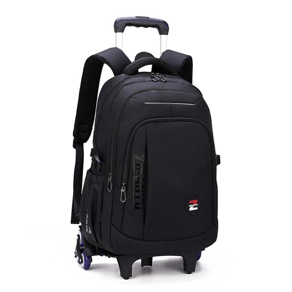 Kids' Luggage Rolling Backpack for Boys Wheeled Bag Trolley School Bags Carry On Travel Luggage Mochila: 6 Wheels Black