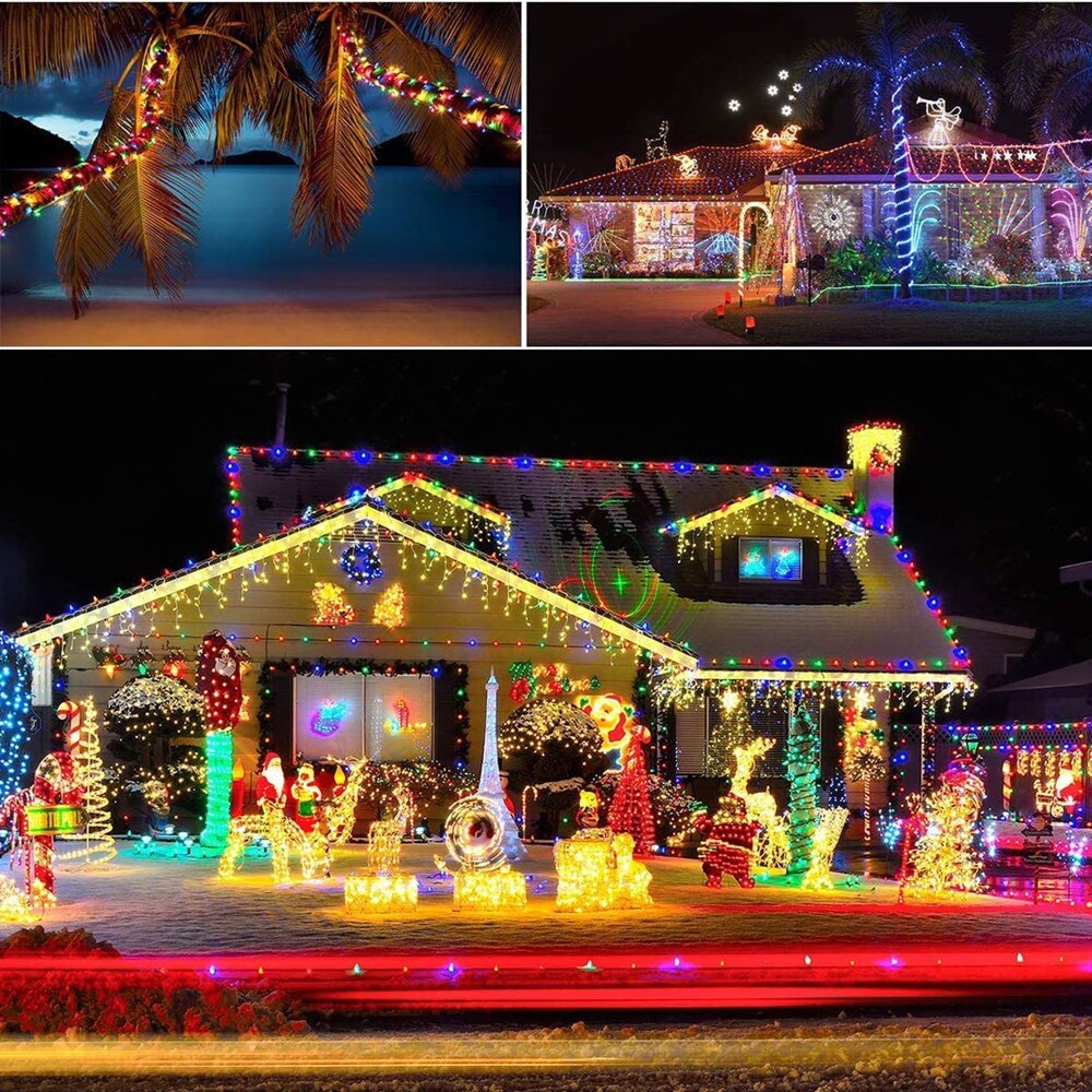LED Rope Lights Battery Powered Fairy String Lights with Remote Control Garden Tube Lighting Strings Christmas Decor