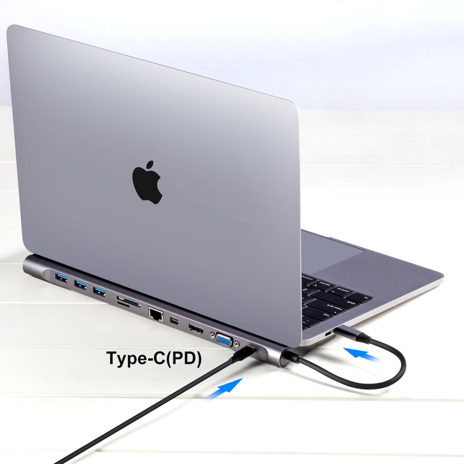 USB C Hub Typ C Adapter Mit 4K HDMI 1000M LAN USB 3,0 VGA 3,5mm Hack Kopfhörer SD TF Kartenleser Typ c Docking Station