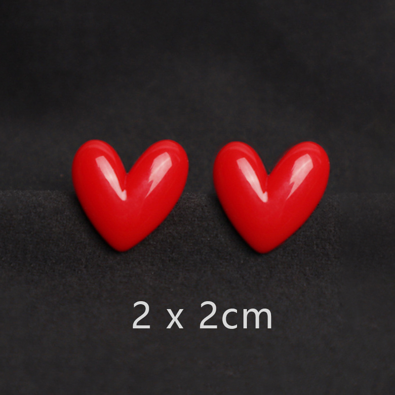 2Pcs Women Cute Red Heart Brooches Romantic Love Heart Resin Pins Mini Decorative Lovers Clothes Bag Accessories: Light Yellow Gold Color