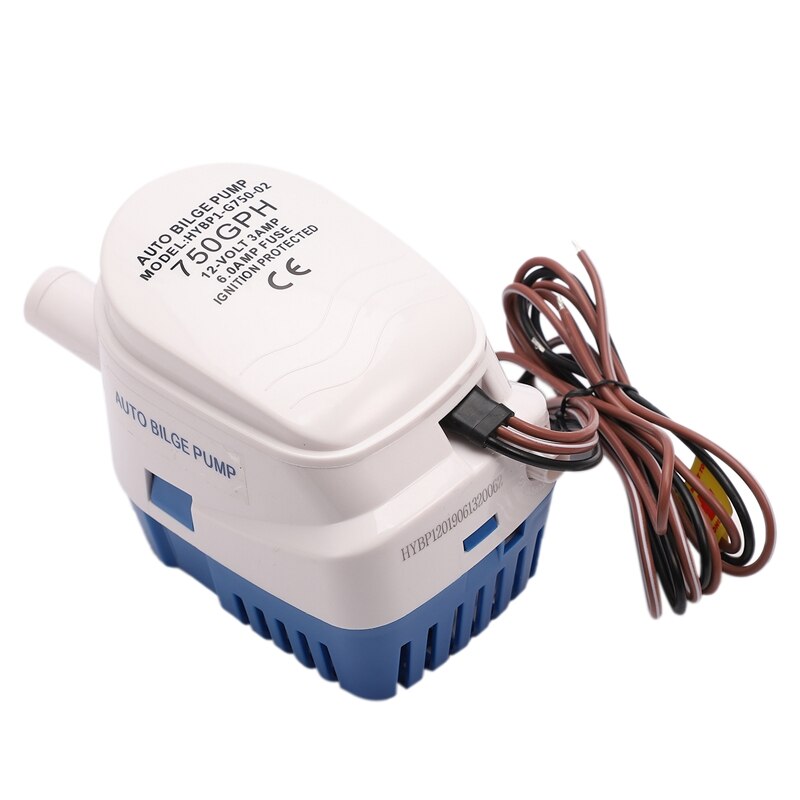 12V 750GPH Marine Dompelpomp Automatische Float Pomp Met Vlotterschakelaar Marine/Aas Bin/Vis