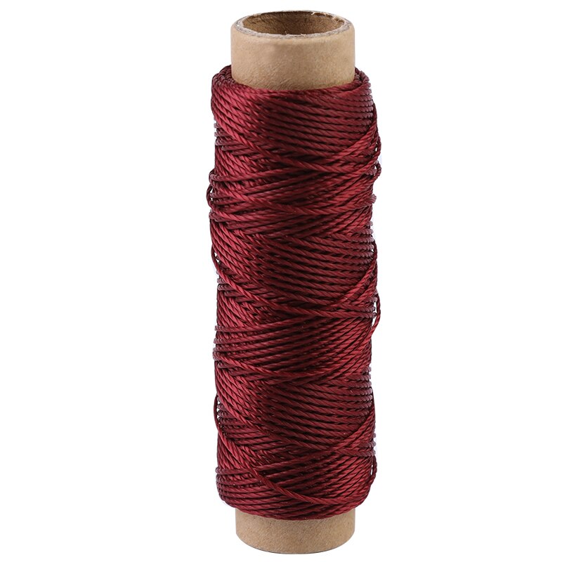 Fenrry 30m/Rolle Hohe Festigkeit Polyester Leder Hand Genäht Gewinde Beutel Gewinde Helle Seide Faden Schuh Gewinde DIY leder Werkzeug: Rotwein