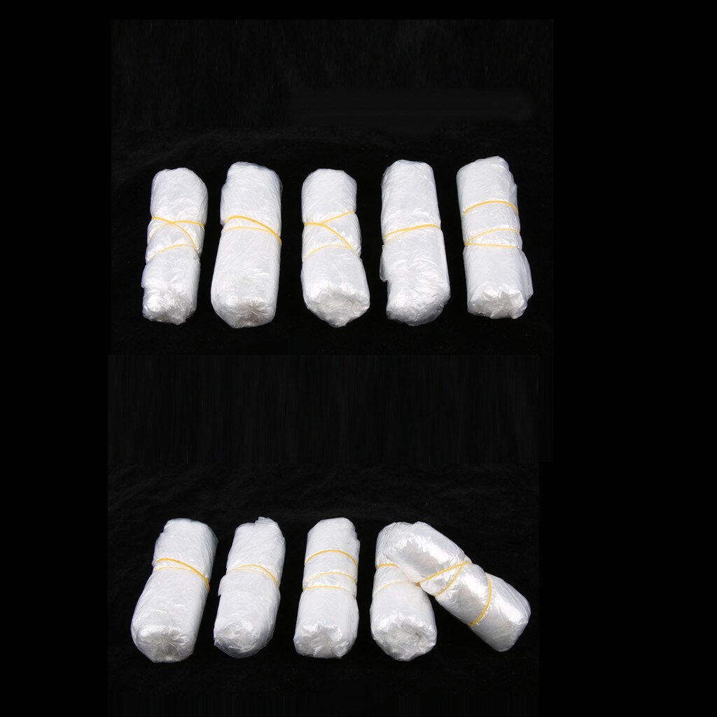 100Pcs Shower Caps Disposable Clear Waterproof Plastic Elastic Hair Bathing Caps