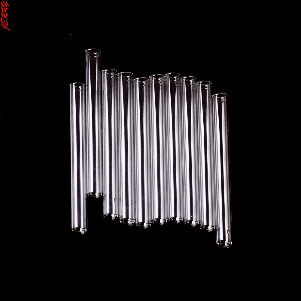 Tubo de ensayo de vidrio Pyrex transparente, 100mm de largo y grueso, 10x100mm, lote de 10 unidades,