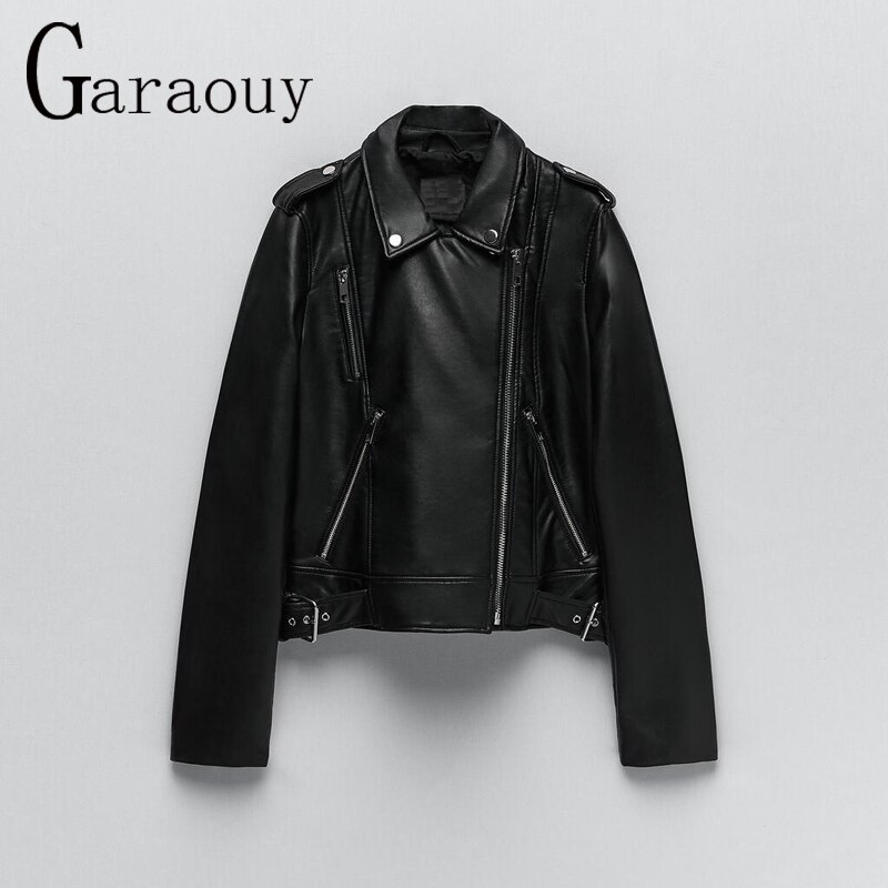 Damen Lederjacke Kurz Mit Kapuze - Cropped Moto Jacke Für Herbst/Winter