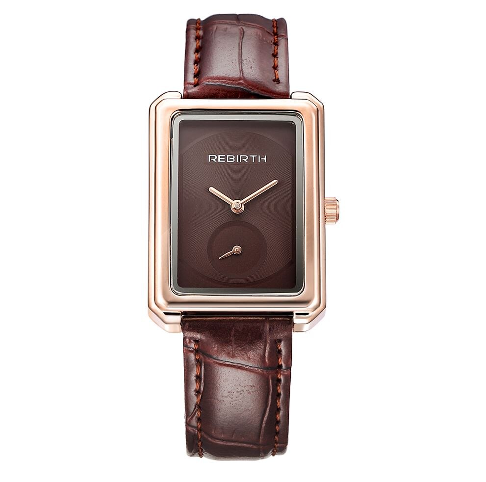 Dameshorloges armbandhorloges dameshorloge luxe reloj mujer horloges voor vrouwen leren klok dames relogio saat: Bruin goud