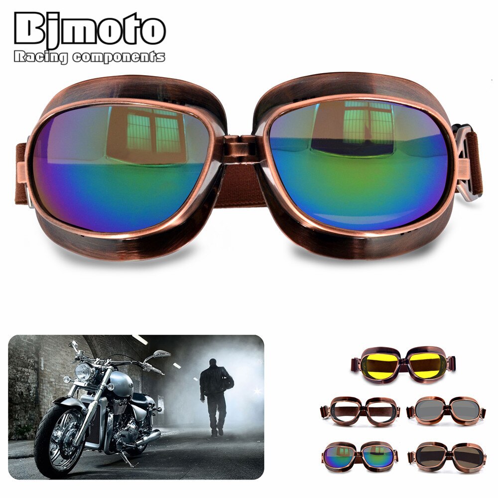 Bjmoto voor Harley motorfiets 5 Kleuren Roken steampunk goggles goggles bril Universal sport goggles sport rijden zonnebril