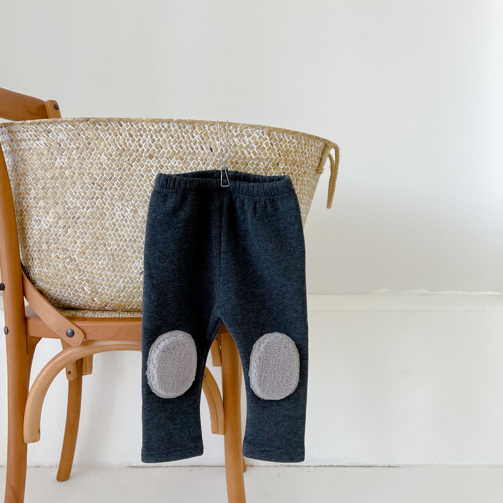 2021 novo bebê algodão leggings inverno mais veludo engrossar criança remendo calças infantil menina quente leggings do bebê menino pp calças: dark gray / 24M  90cm