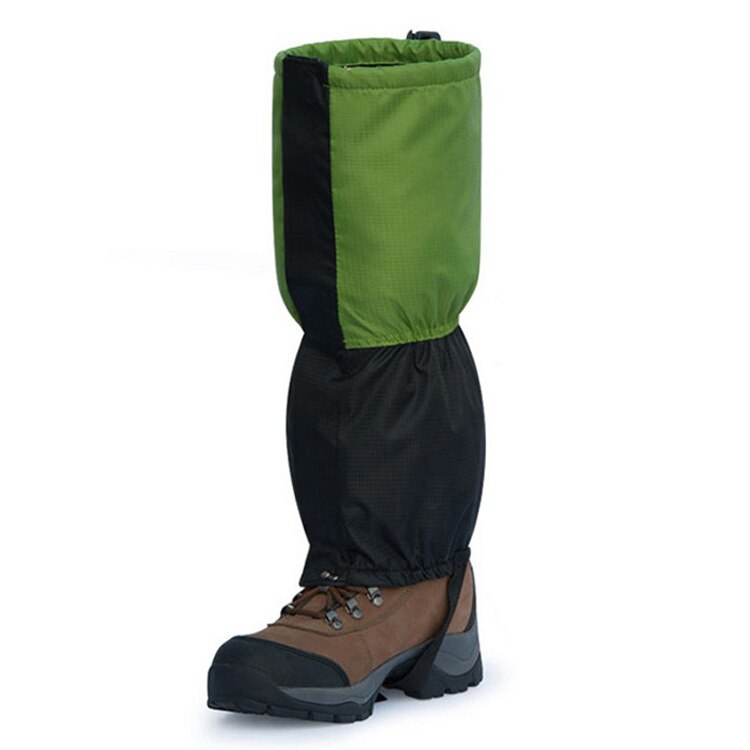 Guêtre imperméable pour homme et femme, jambières de neige, en molleton, pour sports de plein air, randonnée, escalade, cyclisme, VK037: Green With Fleece