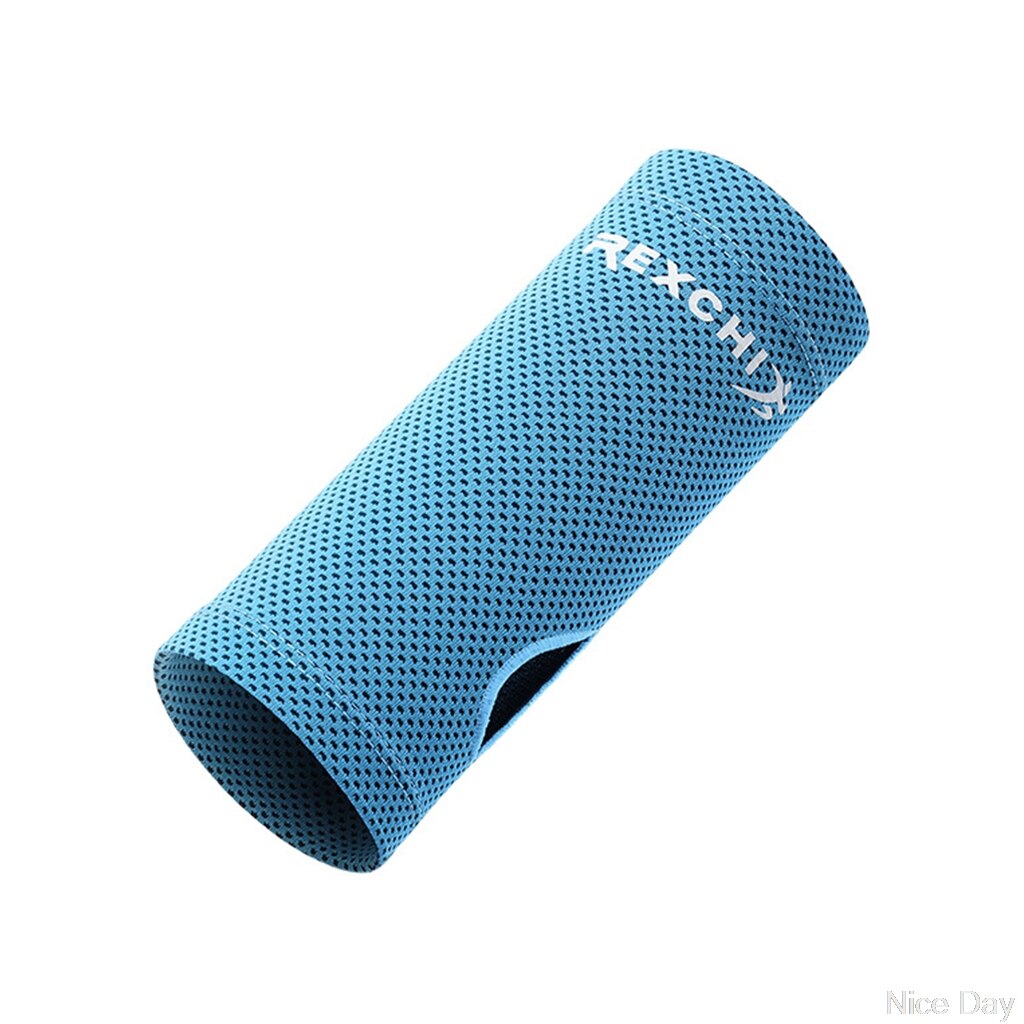 Summer Ice Silk Cooling Wristband Sunscreen Mesh Anti-Skid Bracelet Sweat Band: BL / S