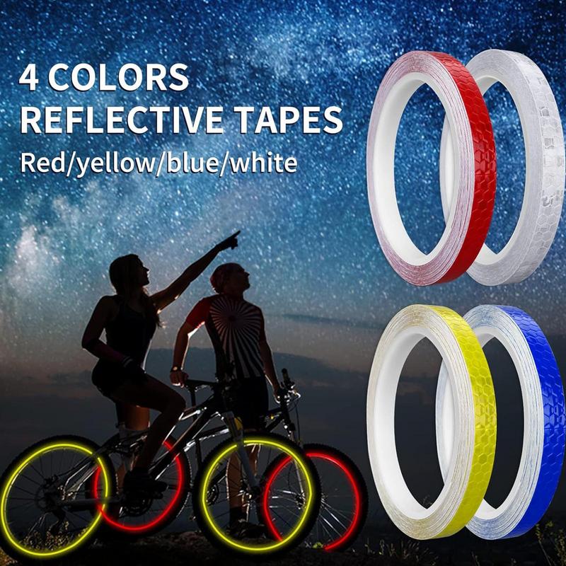 Cinta reflectante para bicicletas, pegatinas de tiras reflectantes, cinta de advertencia de seguridad autoadhesiva impermeable de alta visibilidad para vehículos