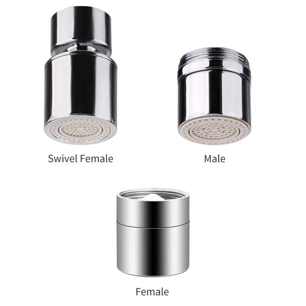 Faucet Aerator 360 Degree Rotating Faucet Aerator Dual Sprayer Water Saver Copper Sink Faucet Aerator for Kitchen Bathroom