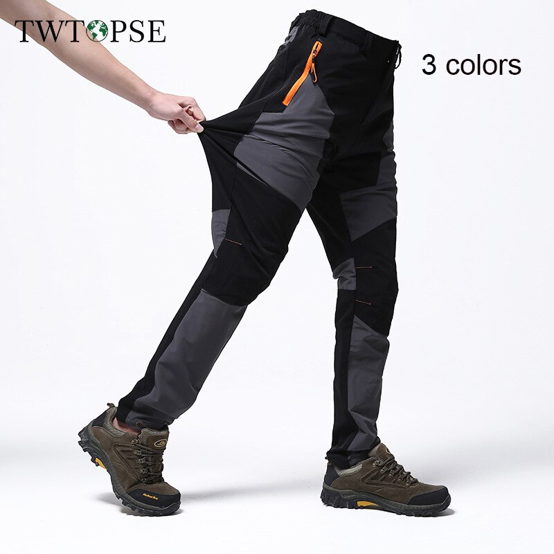 TWTOPSE Men Elastic Water Resistant Hiking Camping Pants Breathable Durable Anti-sweat Sports Cycling Bike Bicycle Pant Trousers