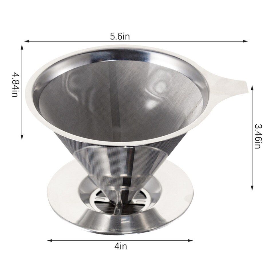 Herbruikbare Koffie Filter Rvs Cone Manden Mesh Ze Herbruikbare Koffie Filter Rvs Cone Manden Mesh Ze