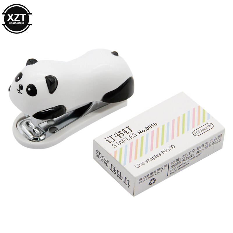 Mini Panda No.10 Adaptive Stapler Set cartoon Office And learning Supplies Stationery Stapler