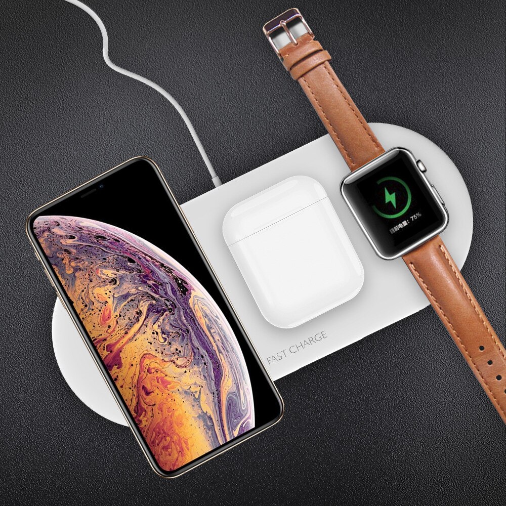 Chargeur sans fil 3 en 1 Qi chargeurs sans fil pour iPhone 8Plus X XR XS Max Dock de charge pour Apple Watch 1 2 3 4 Smartphone