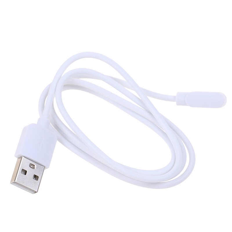 Universal magnetisk 2 -polet 4mm afstandsarmbånds opladningskabel til smart ur: Hvid