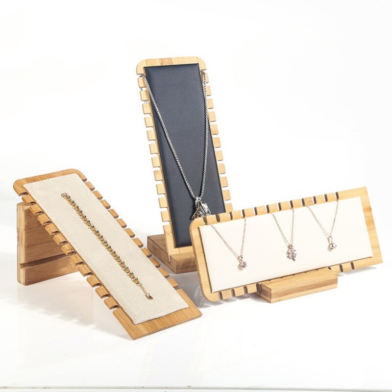 Bamboe Sieraden Display Standaard Ketting Display Stand Houten Meerdere Ketting Schildersezel Showcase Display Houder Voor Kettingen
