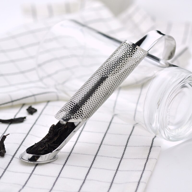 Portable Home Tea Accessories Filter Stainless Steel Tea Maker Piping Tea Spoon Brewer Long Handle Metal Cup