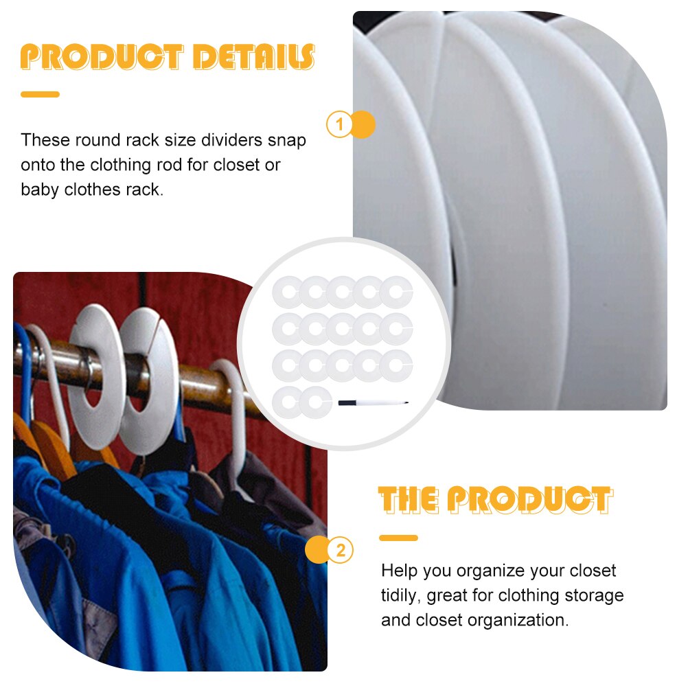 50pcs White Closet Dividers Clothing Rack Size Dividers Hangers Dividers with Pen