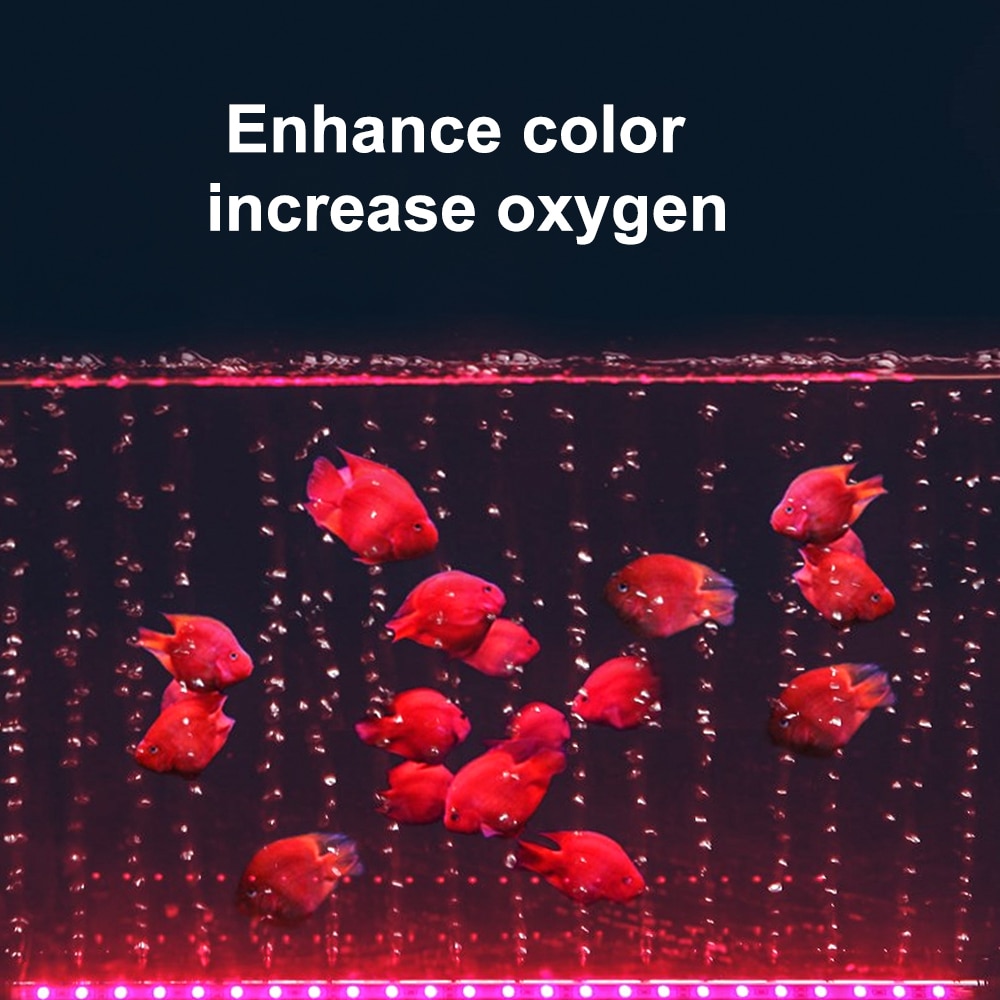 23/30/45 / 52cm Decor Lighting Aquarium Fish Tank Waterproof LED Bubble Bar Light Underwater Lamp 24 Key Remote Control