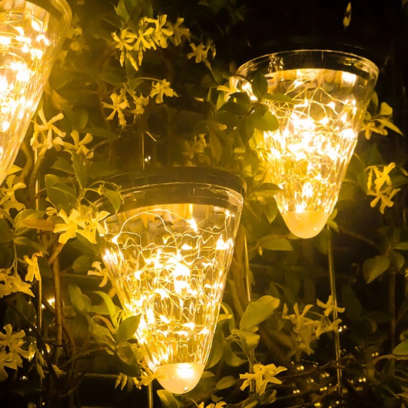 Praktische, op zonne-energie werkende tuinverlichting, hangende buitenlampen op zonne-energie, kegelvormige lantaarn op zonne-energie voor terras, tuin, landschap, pad, patio, enz.
